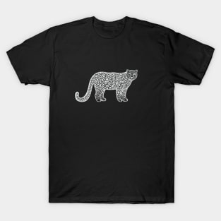 Snow Leopard - hand drawn animal lovers big cat design T-Shirt